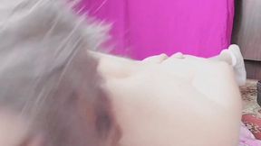 Hot ladyboy finally gushes thick cum from her cute cock