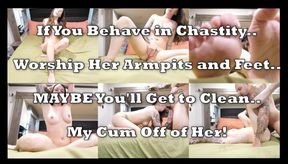 She Locks You in Chastity While I Make A Big Mess For You To Clean