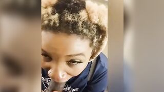 African tries not to got caught on the elevator blowing cock all the way to 13th floor