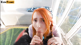 Nice Teenager Gulps Steamy Jizz - Public Deep Throat on Ferris Wheel