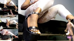 Tiny Gooner Boyfriend Stomped With Wedge Platform Shoes - Unaware Giantess, Blowjob, Stomping, Trampling