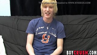 Barely legal boy is eager to wank his cock on the casting