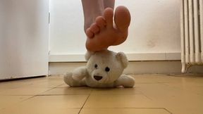 Barefoot Teddy Bear Trampling: Heavy Stepping & Sole Domination