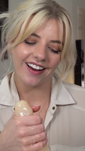 Completely Coated: Gabie Monroe's Slippery Lubed Handjob Tease