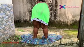 GATEMAN WATCHES HORNY CHEATING WIFE AS SHE DRY HER HUBBY CLOTHES, SHE LATER GOT FUCKED.SUBCRIBE