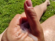 Beautiful public handjob on the beach - real outdoor cum 4K