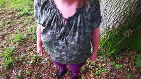 Punishing Her Naked Tits in the Woods