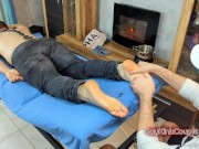 Romantic Hot Stone Massage After Stressfull Working Day