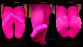3min Clip BBW in Pink Thigh High Nylon Stockings SweetFootWork POV Foot Worship – Cum Give My Big Size 11W Feet All Your Attention and Enjoy My Big Strong Legs and Feet in Pretty Pink Thigh Highs – No Talking