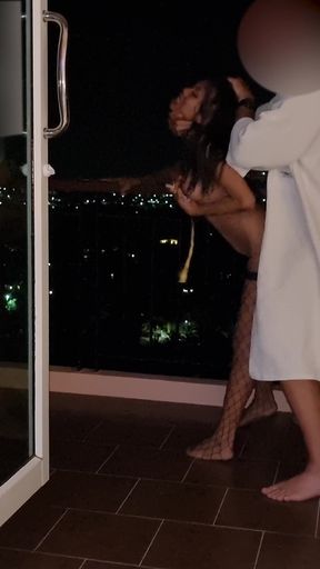 Asiansexdiary Balcony Sex Late Night with Asian