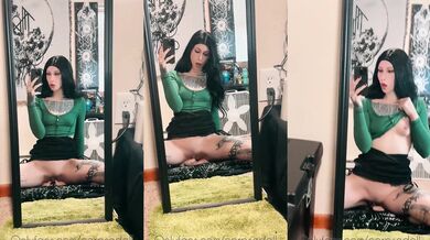 Alt girl gets herself whipped by her inked feet while fingering her tiny tits