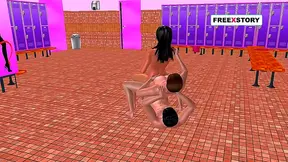 Cute 3D Anime Girl Pleasures Two Hottest Lovers in Steamy Triple Play