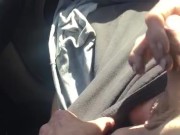 Homeless white guy jacking off for ride NO CUM