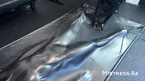 Mistressae and Shannon Huxley in latex catsuits get vacuumed and fucked