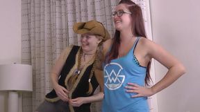 Julie and Sassy engage in a thrilling Strip Body Shots game