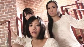 Asian sluts Haruna and Uta get slammed hard by group of men