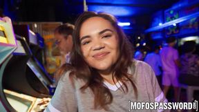 Teen Naudi Nala gets a nasty fuck in a public barcade