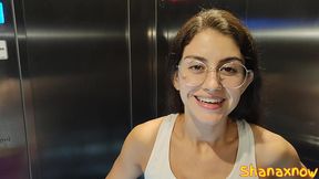 trapped in the elevator converse sneakers shoejob footjob