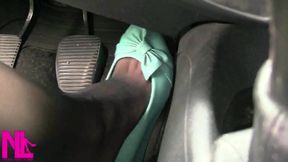Revving My Car in Sexy Red Ballet Flats