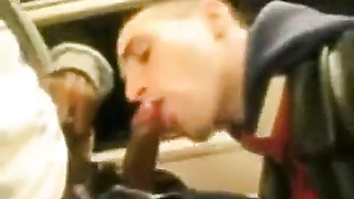 Black Fuck-stick Oral job in the Subway - Amateur Immense Bone Activity