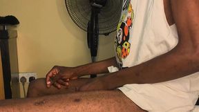 Skinny African Boy First Cum on Cam