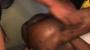 Skinny African Boy First Cum on Cam