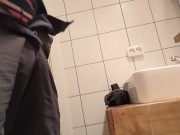 pissing in public toilet, POV
