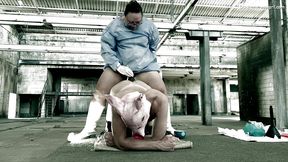 dominatrix mistress april - piggy pegging at the abattoir