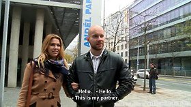 Amazing Busty Teen and Her BF Gets Money for Public SEX
