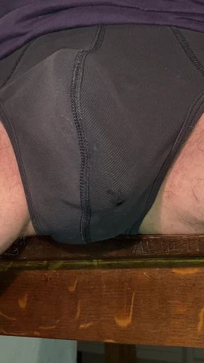Daddy's Cock Leaks Through Underwear