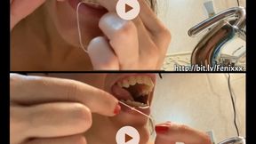 CLEANING with DENTAL FLOSS (FETISH FOOD)