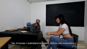 stepmother has sex with a teacher in exchange for not expelling his stepdaughter of the university / yenifer chacon - soldier huge cock