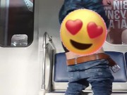 boy masturbates in the subway