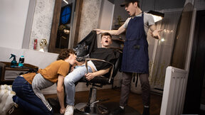 Gay barber servicing his big cocked client - Cristiano , Jake Preston