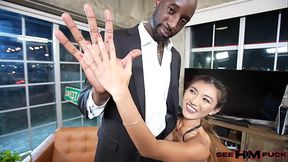 Tall charmer Dre goes deep on Clara Trinity's Asian pussy
