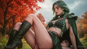 i caught a green-haired elven girl masturbating in the park...i showed her how to behave in public places - with my big black cock!! [ai]