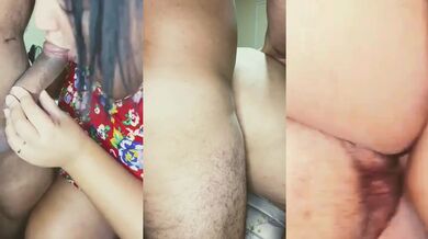 Gordita caliente se come una pija enorme y la concha bien mojada de semen