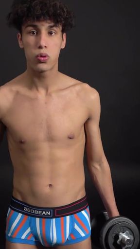 Epic moment from &quot;Curly twink boy shows off his slim body on webcam&quot;