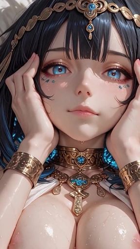 Empress Zahara Commands the Hall with a Single Glance, Servants Freezing at Her Silent Order - Ai Generated
