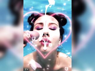 Compilation of cute gals getting sperm flow facials sometimes underwater ai