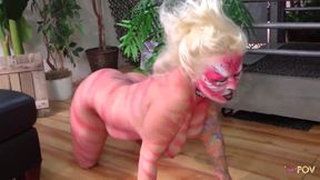 A blonde girlfriend in leather cherishes her big-boobed lover in a cage with hardcore passion.