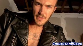 Leather Daddy smokes and uses your mouth raw
