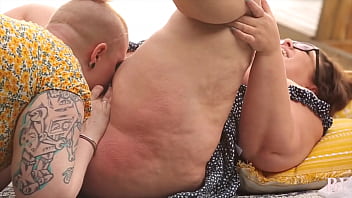 Two sexy femmes hornyly lick and finger each other's perfect lesbian pussy