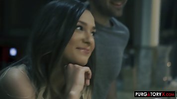 Vienna Black and Jaye Summers are sucking dicks and getting fucked in the kitchen, late at night