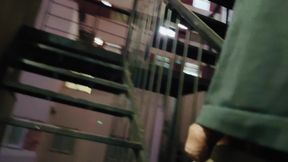 Flashing my foreskin penis on the apartment stairs. Opening the front door while naked