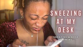 Sneezing At My Desk - Nose Blowing Fetish with Temptress Mango