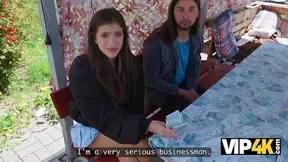 Young Latina cheats on her boyfriend for cash.