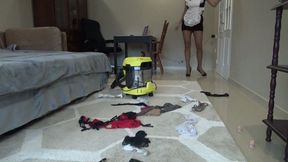 the maid is cleaning the room m