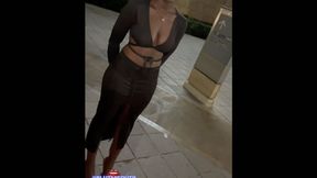 Ebony teen gets rough esophagus slam training before date