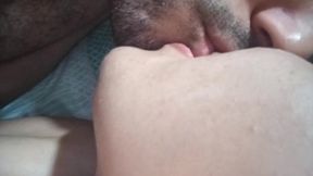 Chubby MILF amateur couple chews on big natural tits